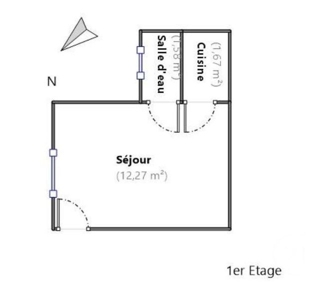 Appartement Studio &agrave; vendre - 1 pi&egrave;ce - 15,52 m2 - Paris - 75005 - ILE-DE-FRANCE