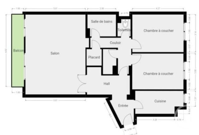 Appartement F4 &agrave; vendre - 4 pi&egrave;ces - 91,63 m2 - Paris - 75005 - ILE-DE-FRANCE