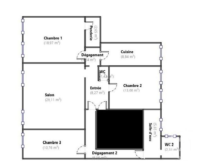 Appartement &agrave; vendre - 4 pi&egrave;ces - 109,71 m2 - Paris - 75003 - ILE-DE-FRANCE